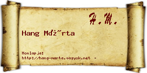 Hang Márta névjegykártya
